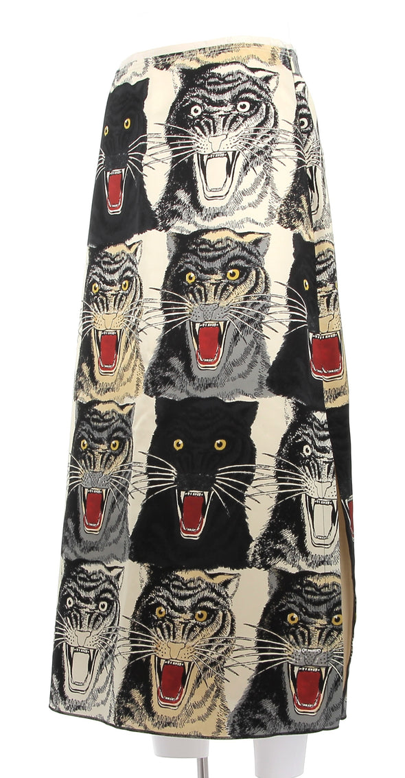 Jupe longue à imprimé tigre