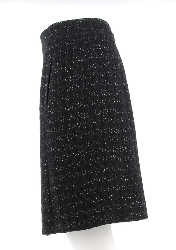 Jupe noire mi-longue tweed