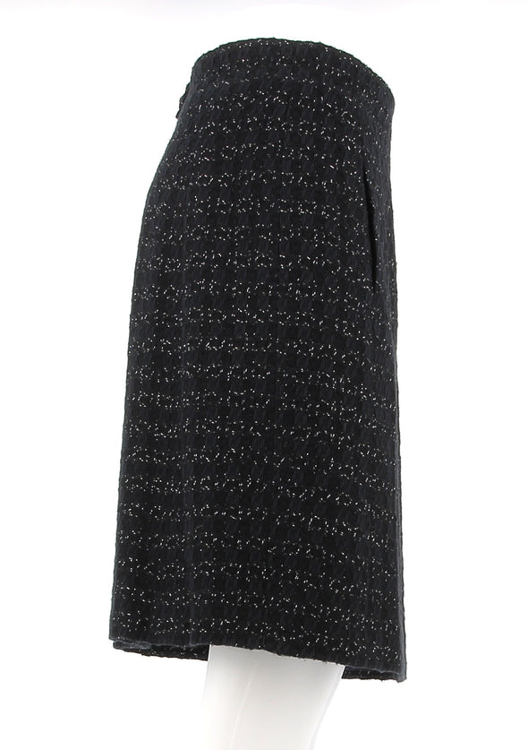 Jupe noire mi-longue tweed