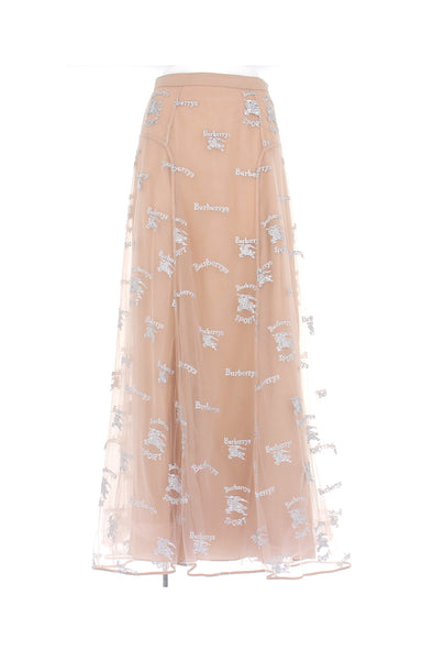 Jupe en mousseline et tulle beige