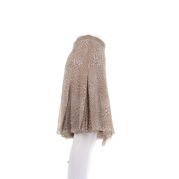 Jupe en soie beige et blanche