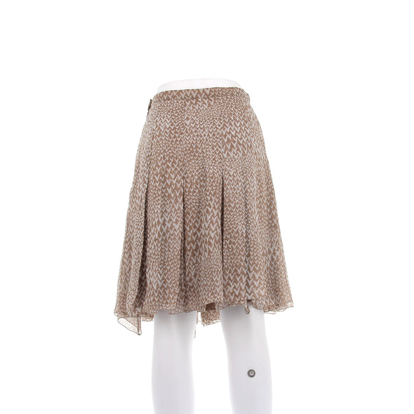 Jupe en soie beige et blanche