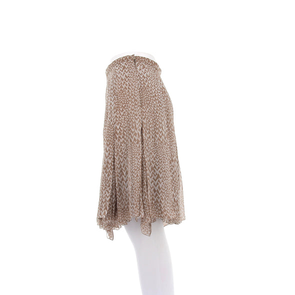 Jupe en soie beige et blanche