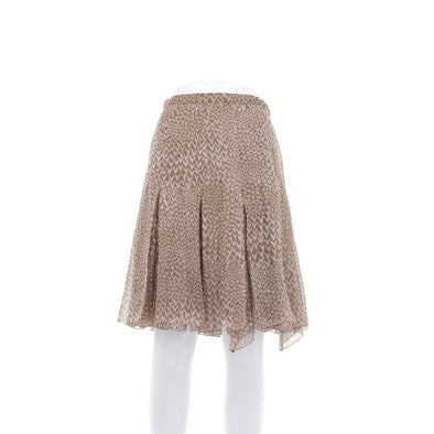 Jupe en soie beige et blanche