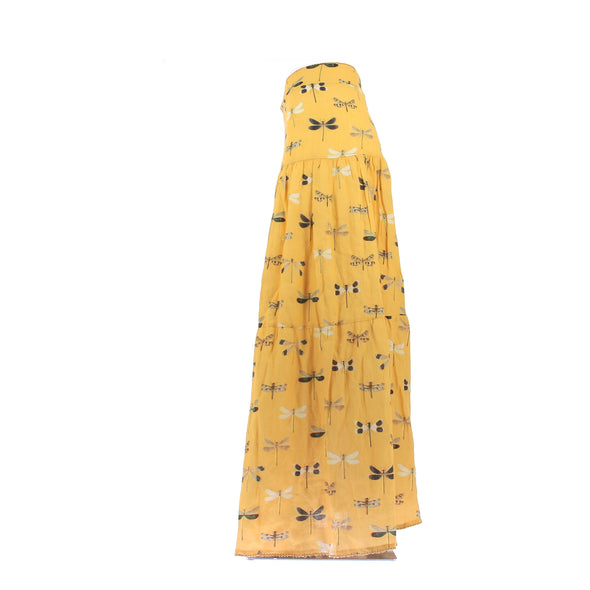 Jupe en lin jaune