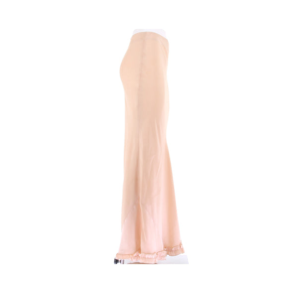 Jupe satinée beige