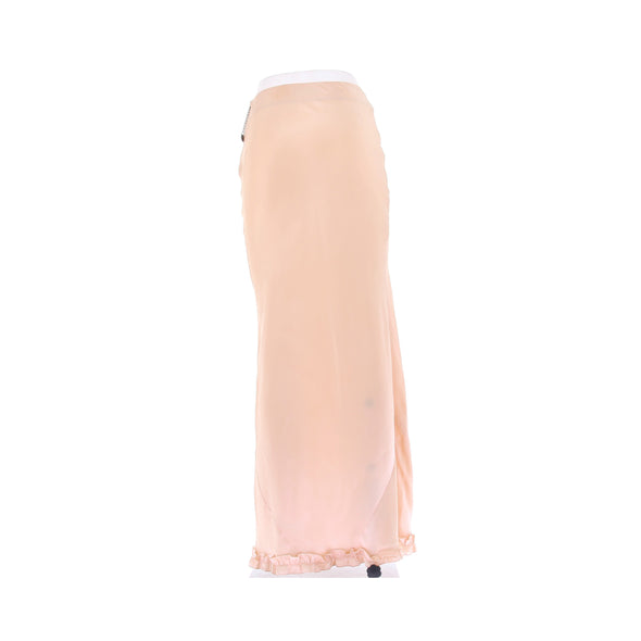 Jupe satinée beige