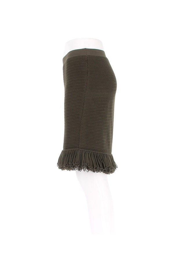 Jupe en maille kaki