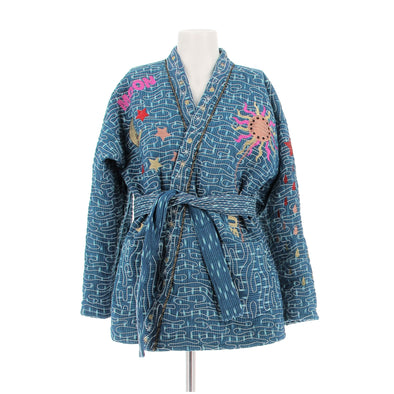 Veste kimono bleu