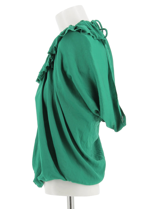 Top plissé vert