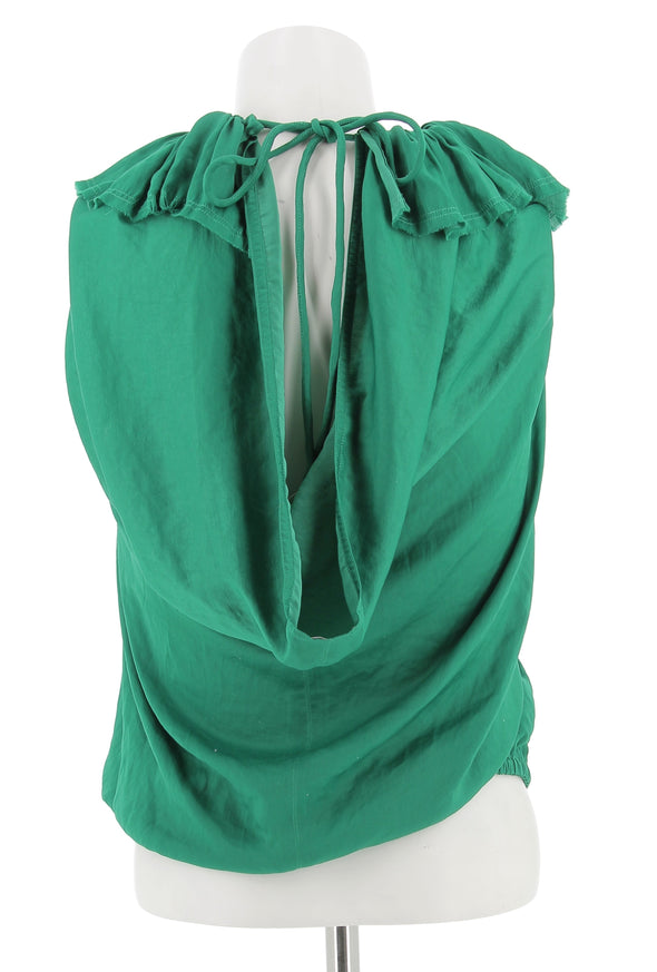 Top plissé vert