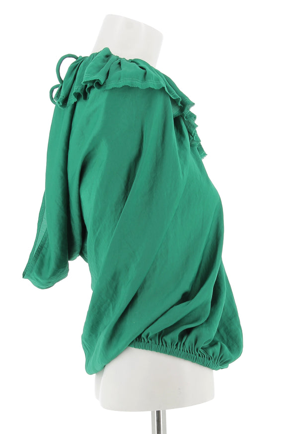 Top plissé vert
