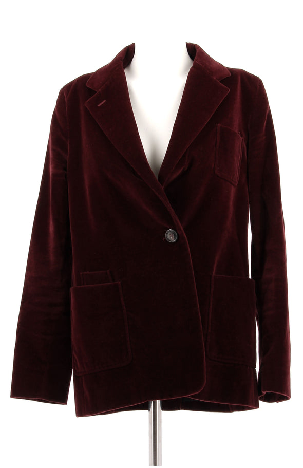 Blazer en velours bordeaux