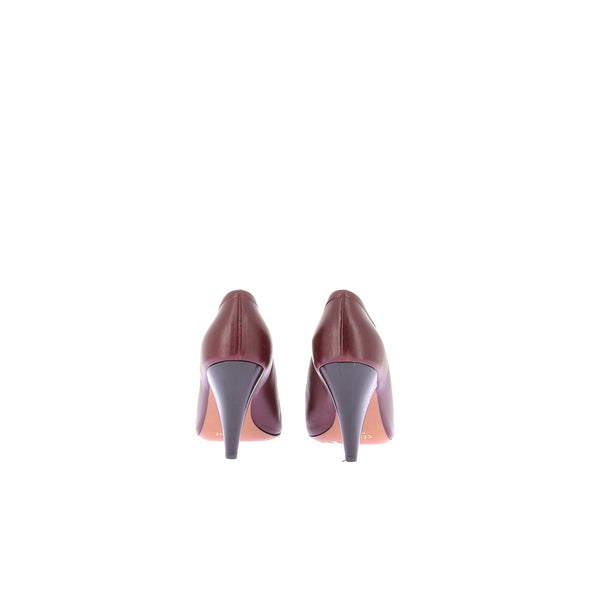 Escarpins en cuir bordeaux