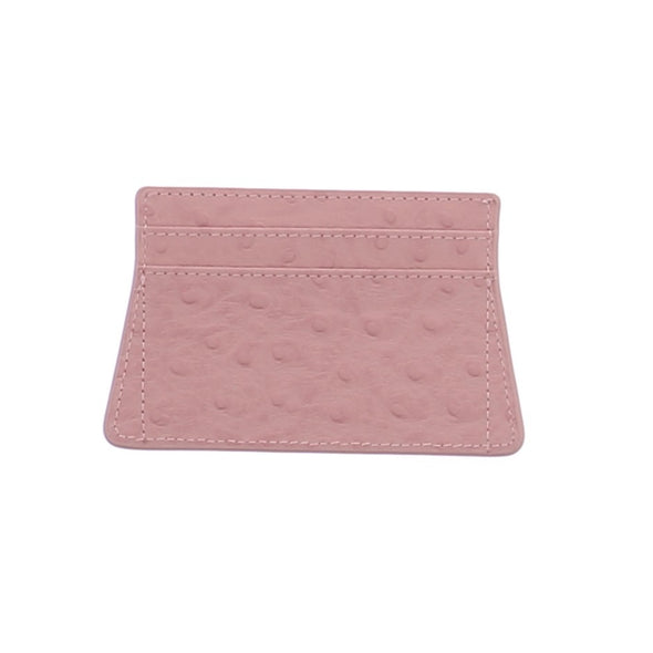 Porte-cartes en cuir rose