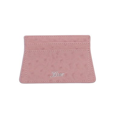 Porte-cartes en cuir rose