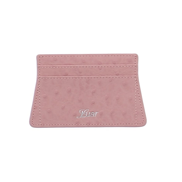Porte-cartes en cuir rose
