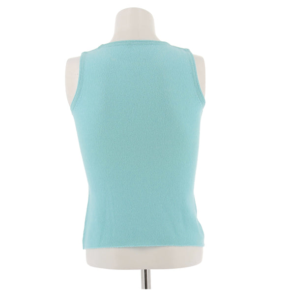 Top en cachemire bleu