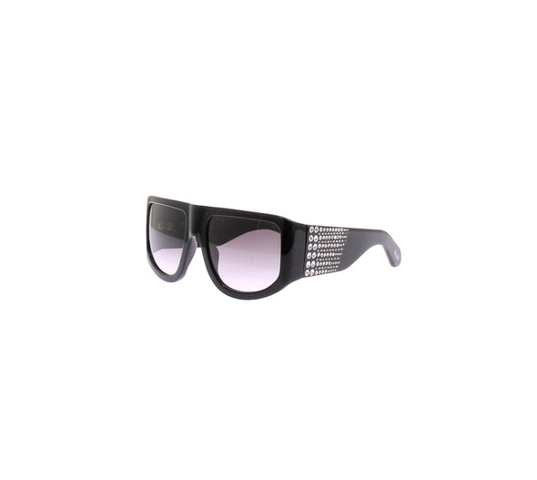 Lunettes de soleil noires à strass