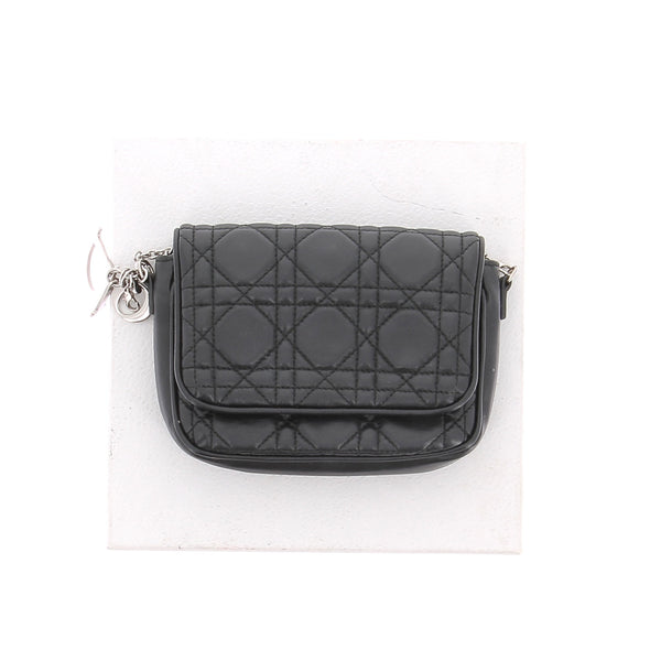 Sac en cuir noir "Lady Dior Wallet On Chain"