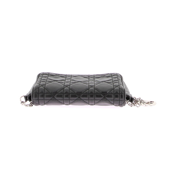 Sac en cuir noir "Lady Dior Wallet On Chain"