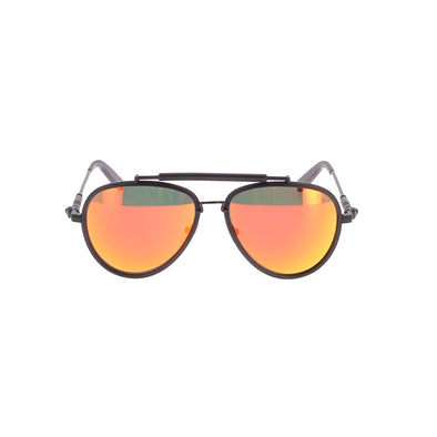 Lunettes aviateur noires "Harrison" aux verres oranges