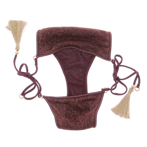 Maillot de bain deux-pièces bordeaux