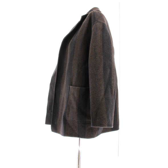 Manteau marron et marine en cachemire