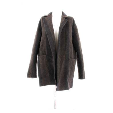 Manteau marron et marine en cachemire