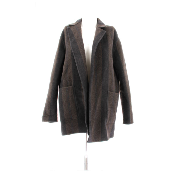 Manteau marron et marine en cachemire