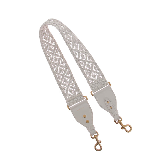 Bandoulière de sac "Saddle" blanche tressée