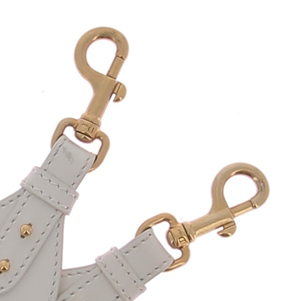 Bandoulière de sac "Saddle" blanche tressée