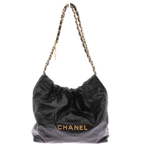 Sac à main "Chanel 22" en cuir noir