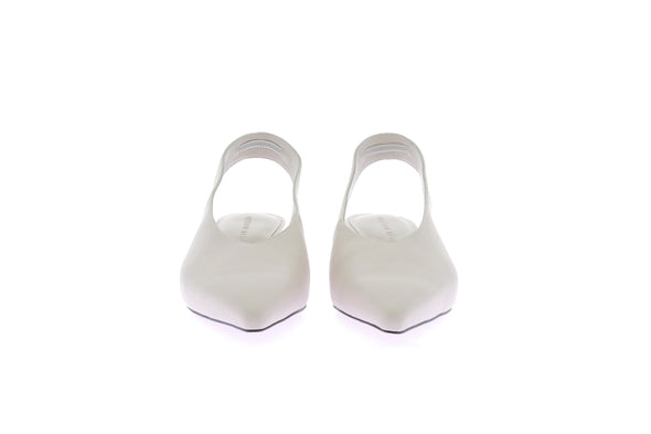 Sling back en cuir blanc