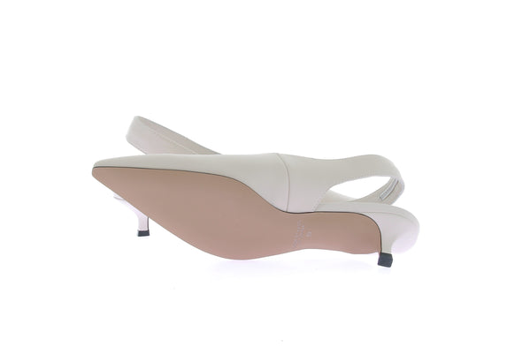 Sling back en cuir blanc