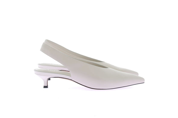 Sling back en cuir blanc