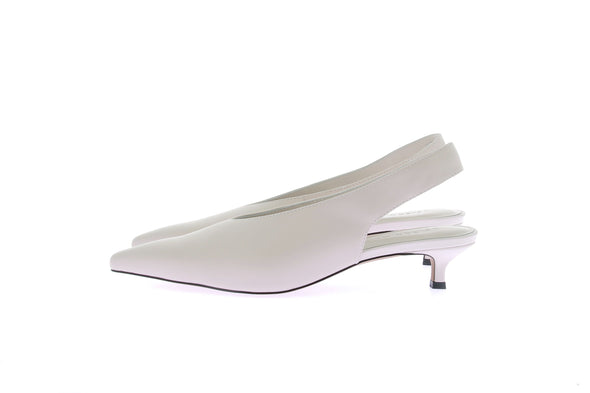 Sling back en cuir blanc