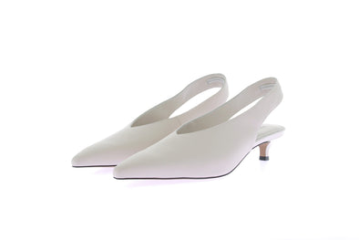 Sling back en cuir blanc
