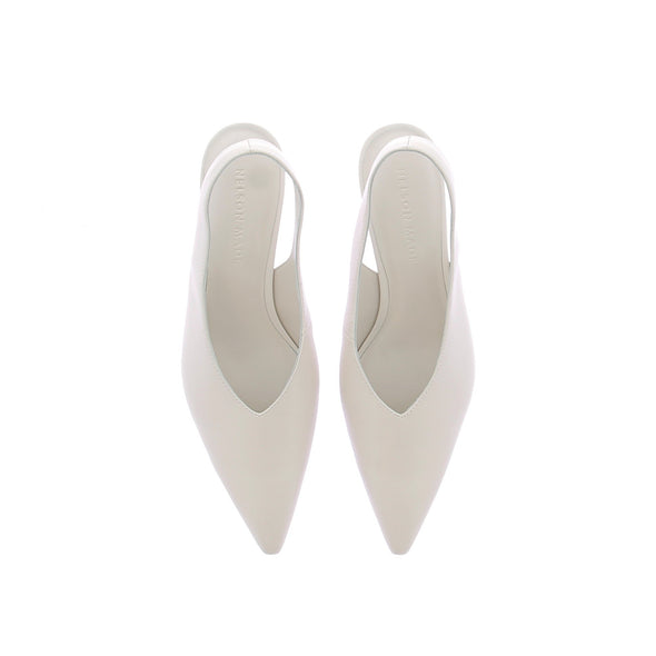 Sling back en cuir blanc