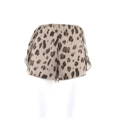 Mini short en soie à motif léopard