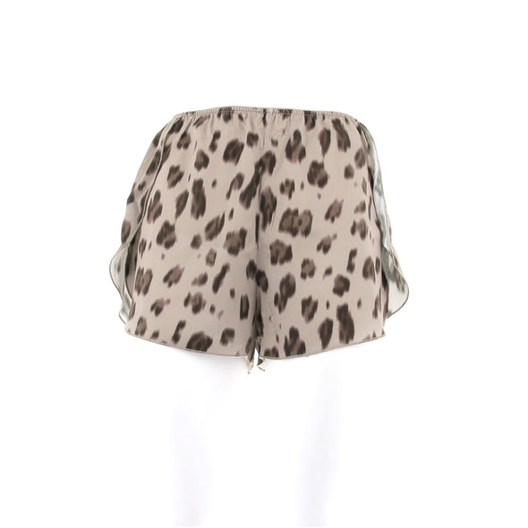 Mini short en soie à motif léopard