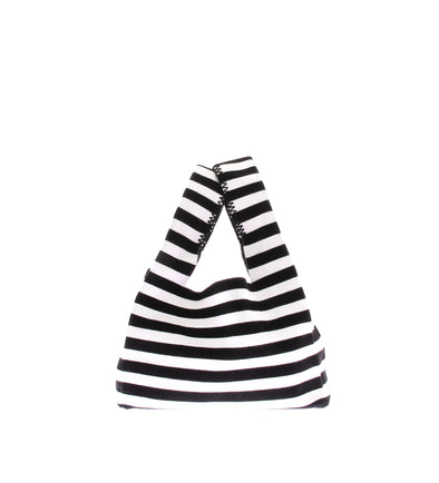 Mini tote bag à rayures