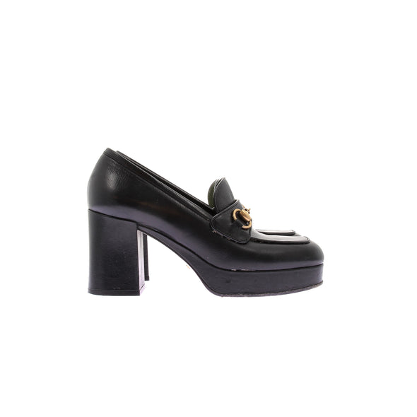 Mocassins à talons en cuir