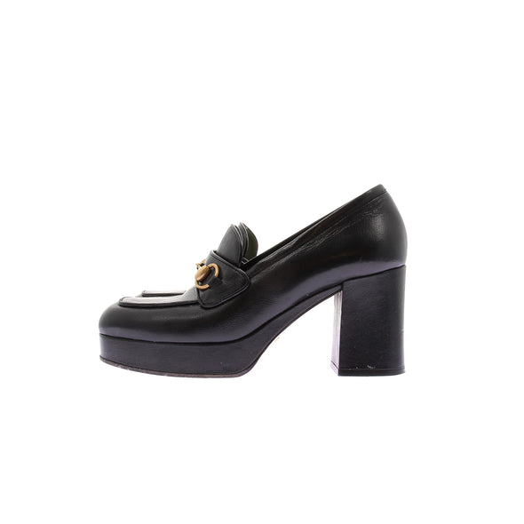 Mocassins à talons en cuir