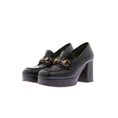 Mocassins à talons en cuir