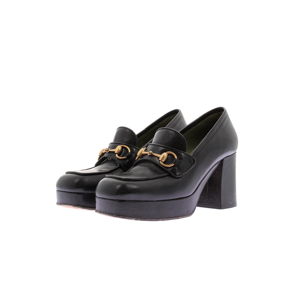 Mocassins à talons en cuir