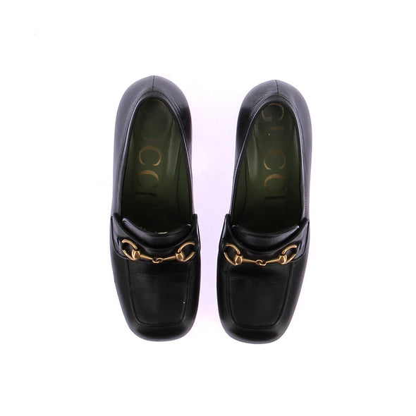 Mocassins à talons en cuir