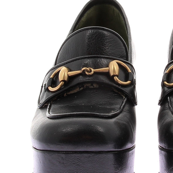 Mocassins à talons en cuir