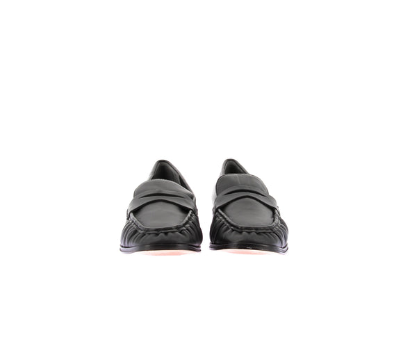 Mocassins froncés en cuir