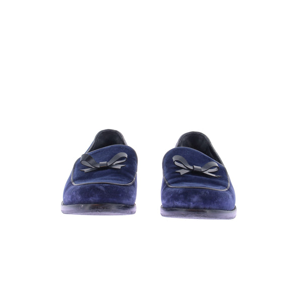Mocassins en velours bleus